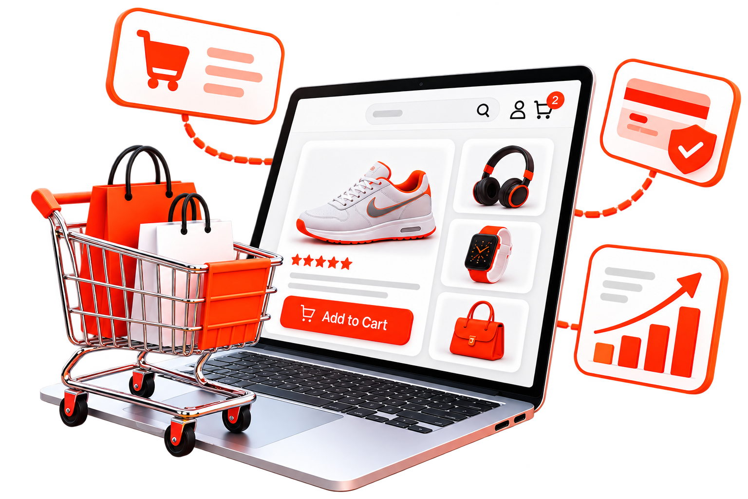 E-commerce development illustration